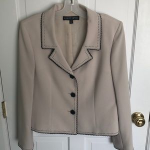 Taupe jacket with black decorative buttons